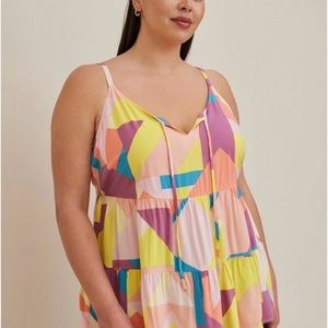 Torrid Challis Tiered Tie-Front Tank Size 3